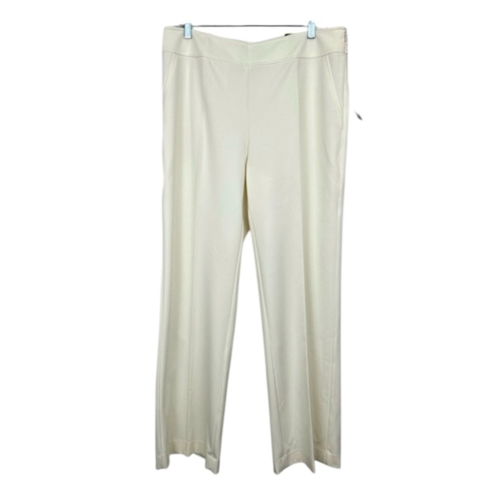 Peck & Peck Cream Pleated Wide Leg Dress Pants NWT NEW Size 12